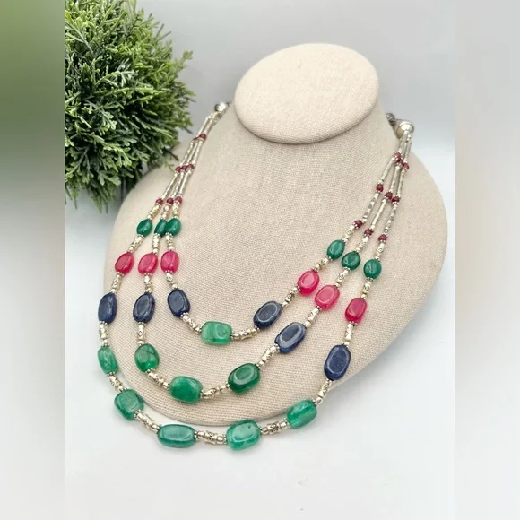 MULTICOLOR BEADED NECKLACE - Picture 3 of 6